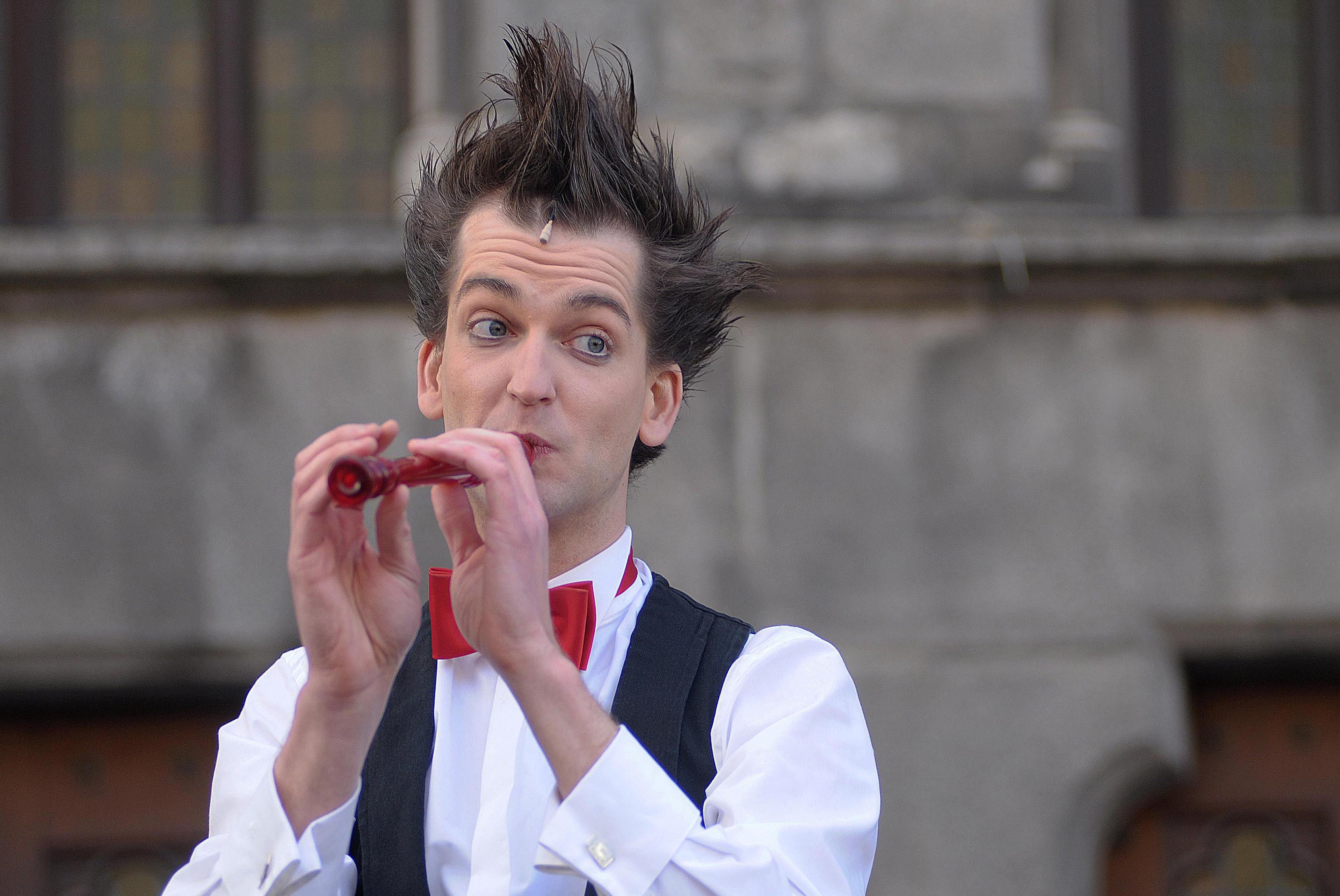 Fluitspeler bij de Stevenskerk