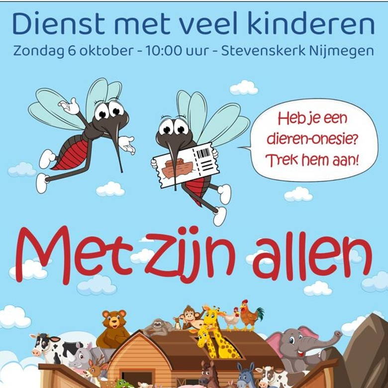 Met zijn allen |
Dienst met veel kinderen